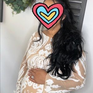 Custom Made Appliqué Sequins Maternity Gown
